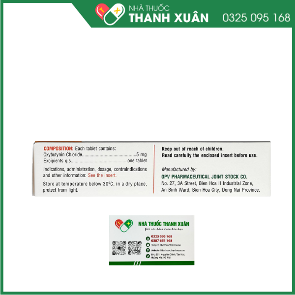 Oxypod 5 điều trị tiểu không kiểm soát, tiểu gấp, tiểu lắt nhắt